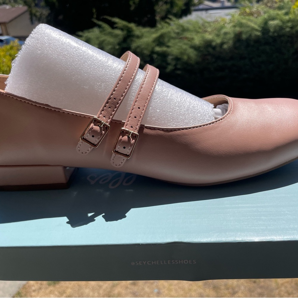 Seychelles Blush Double Strap Flats, Brand New